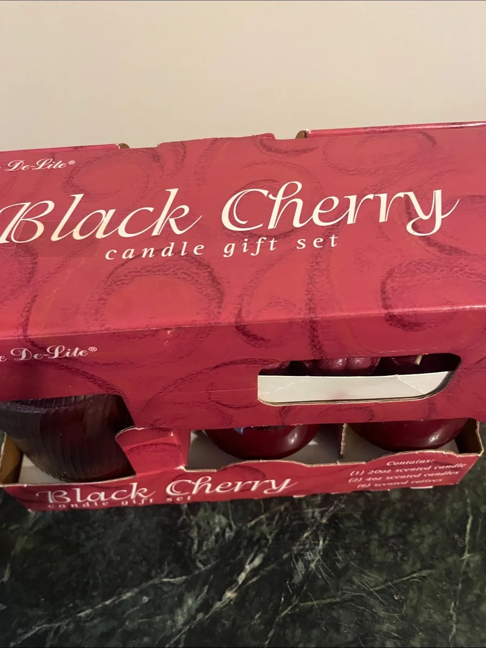 Black Cherry Candle Gift Set - Red